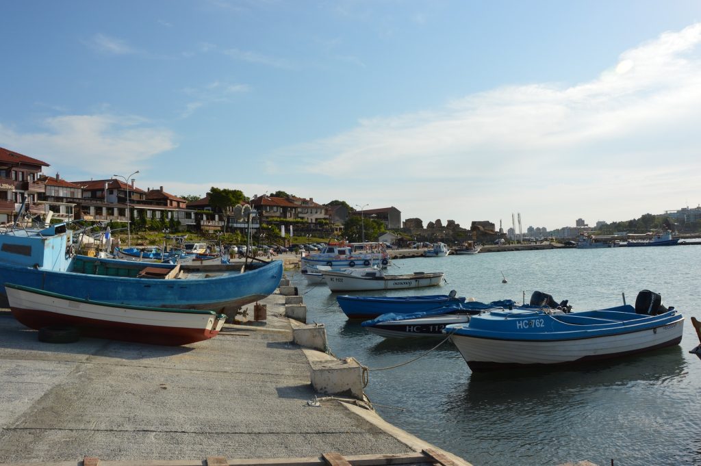 Nessebar boats in the port