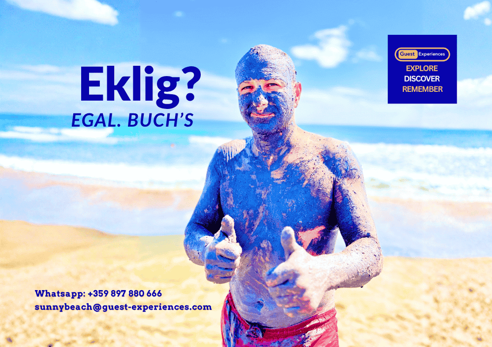 Teilnehmer bei dem Salinen Ausflug ab Sonnenstrand bedeckt mit Schamm